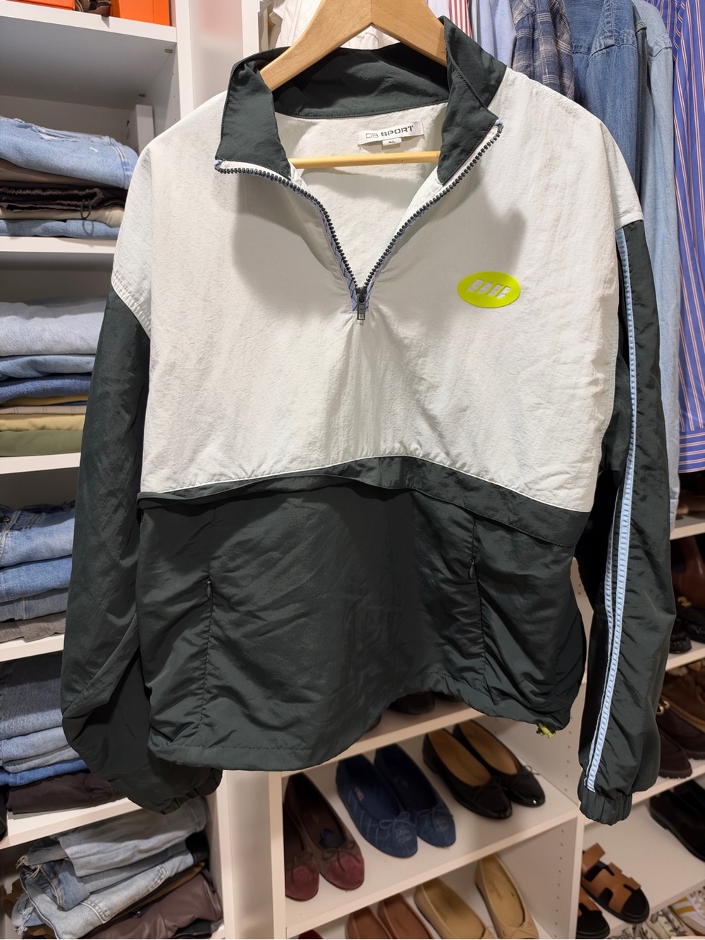 Dairy Boy Sport windbreaker Light Blue Women’s Bomber Jacket with Contrast Trim